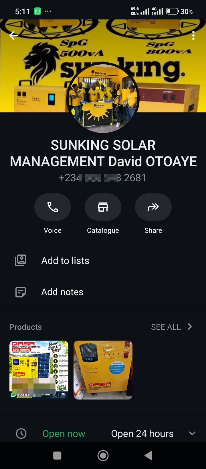 DEPOSITED FOR QASA SOLAR GENERATOR 