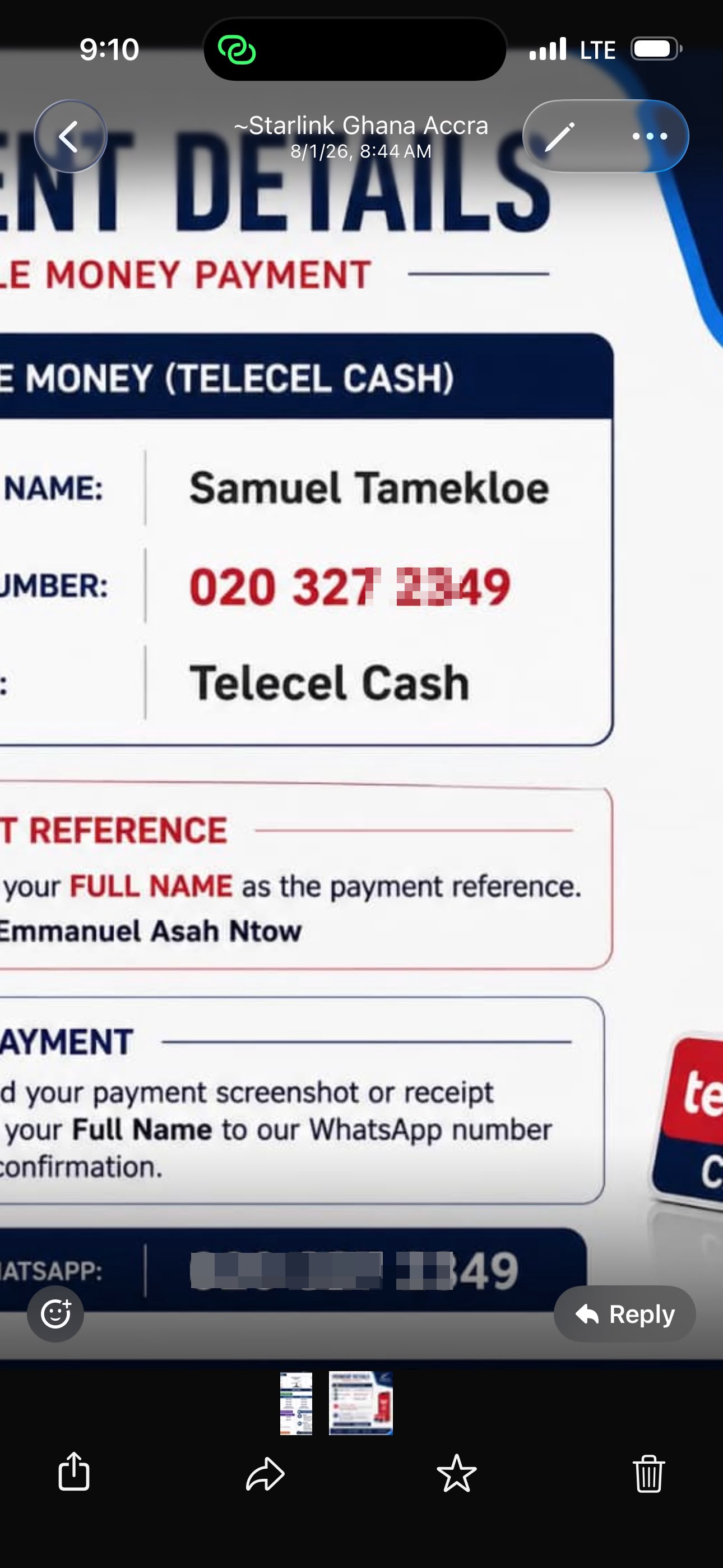 he claimed  to be a star link dealer  ones u send money  he block's  u