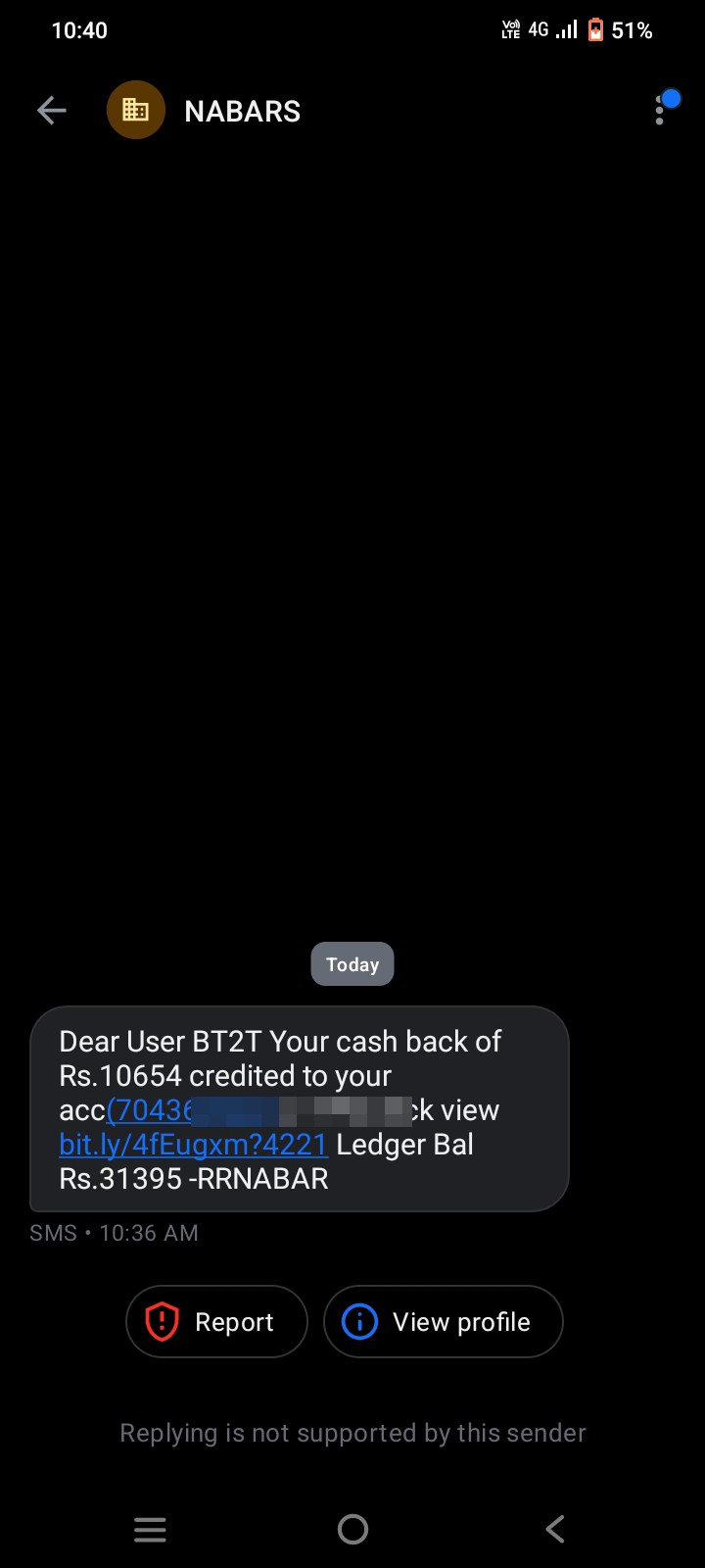 fraud and spam massage 