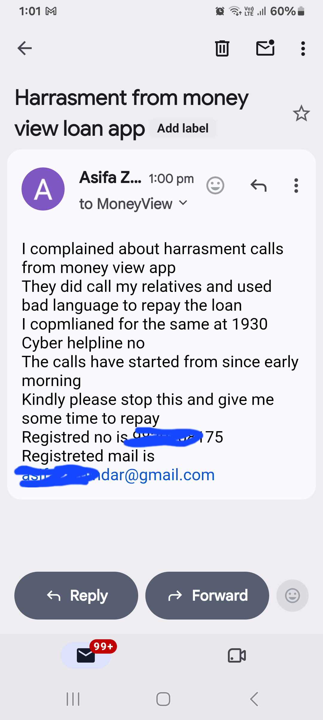 money view loan app harrasment