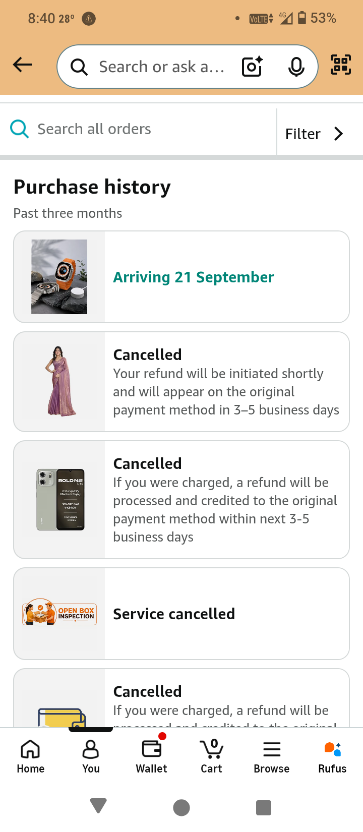 Amazon has deducted my money.