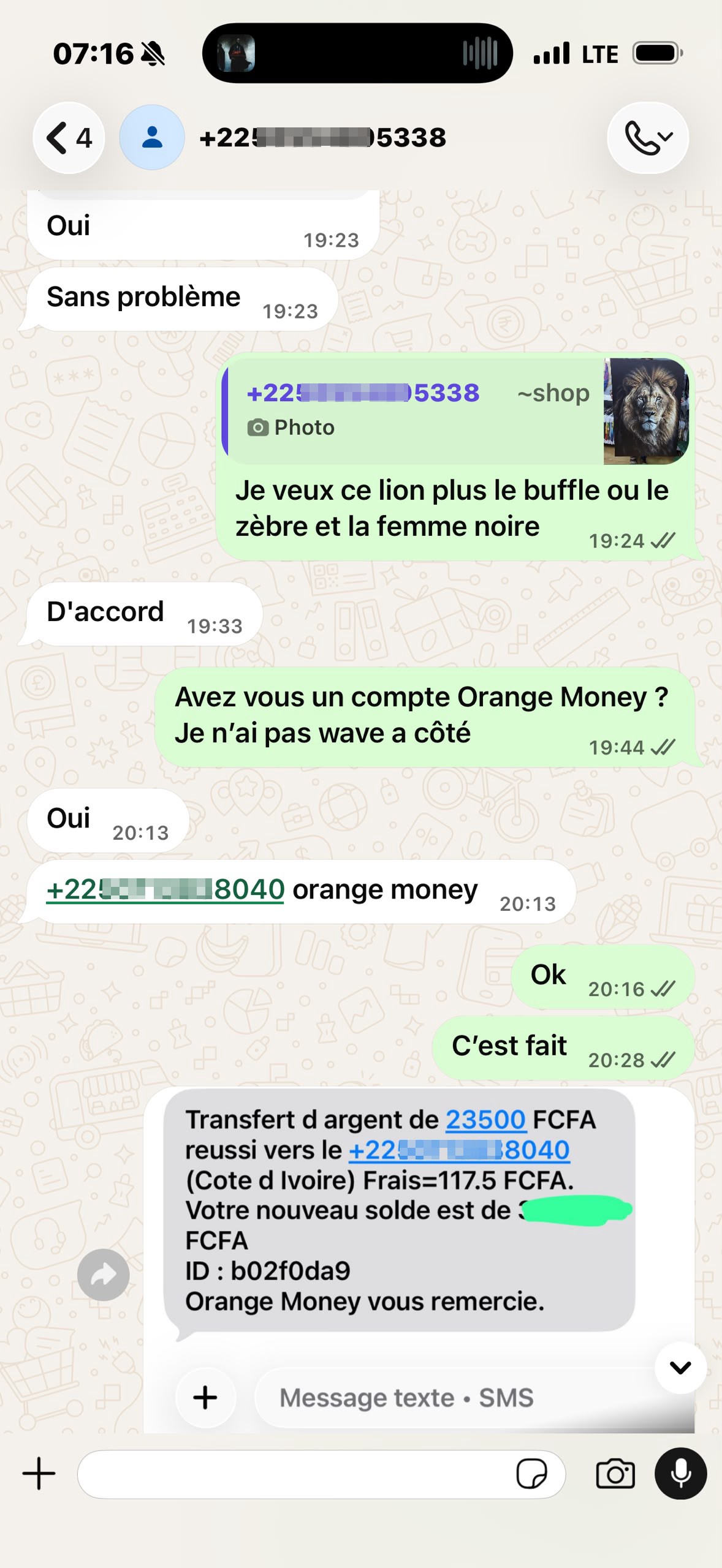 Scam involving the sale of items