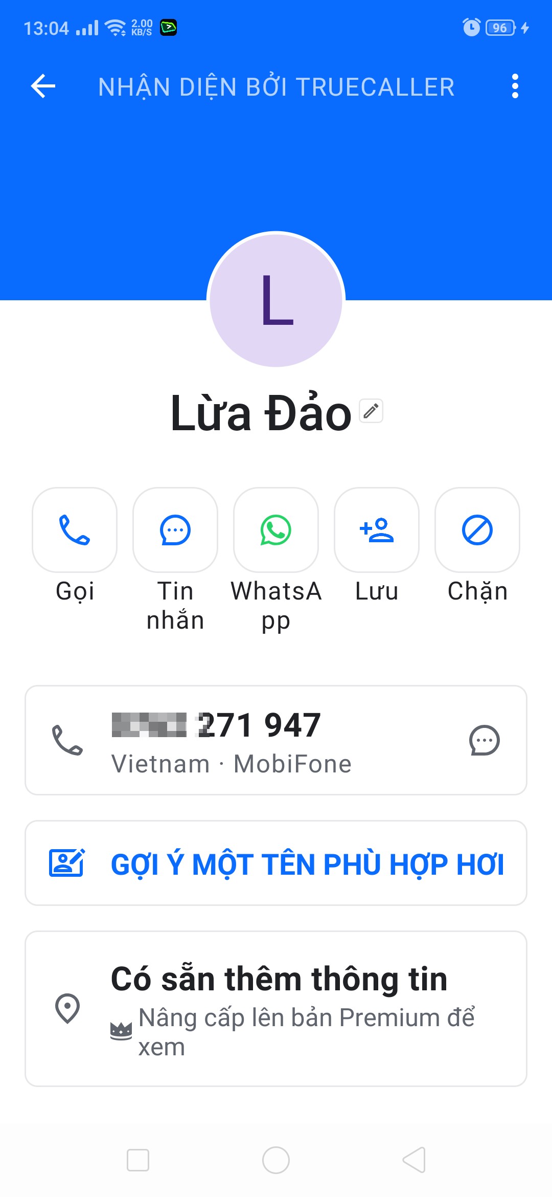 strange phone number