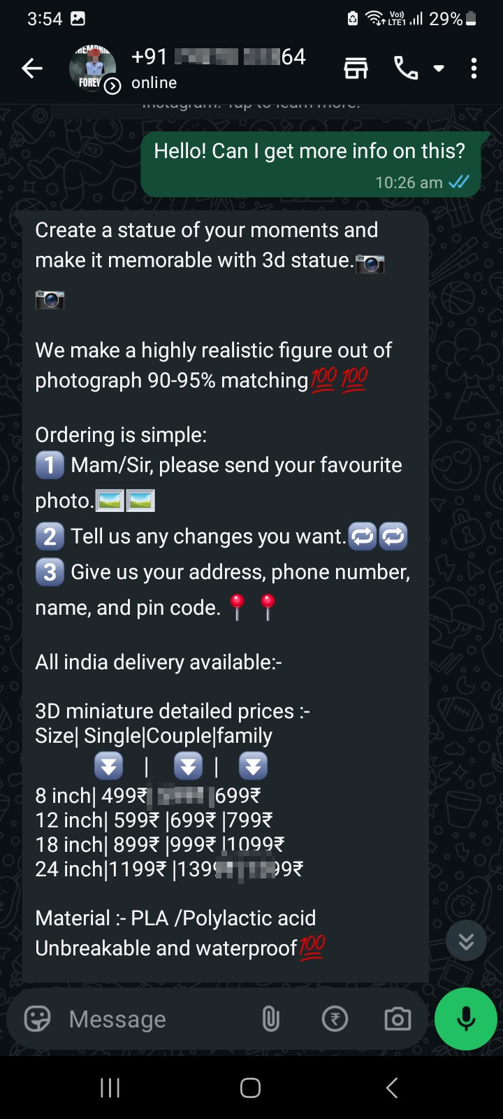 3d statue online purchase scam - image 3