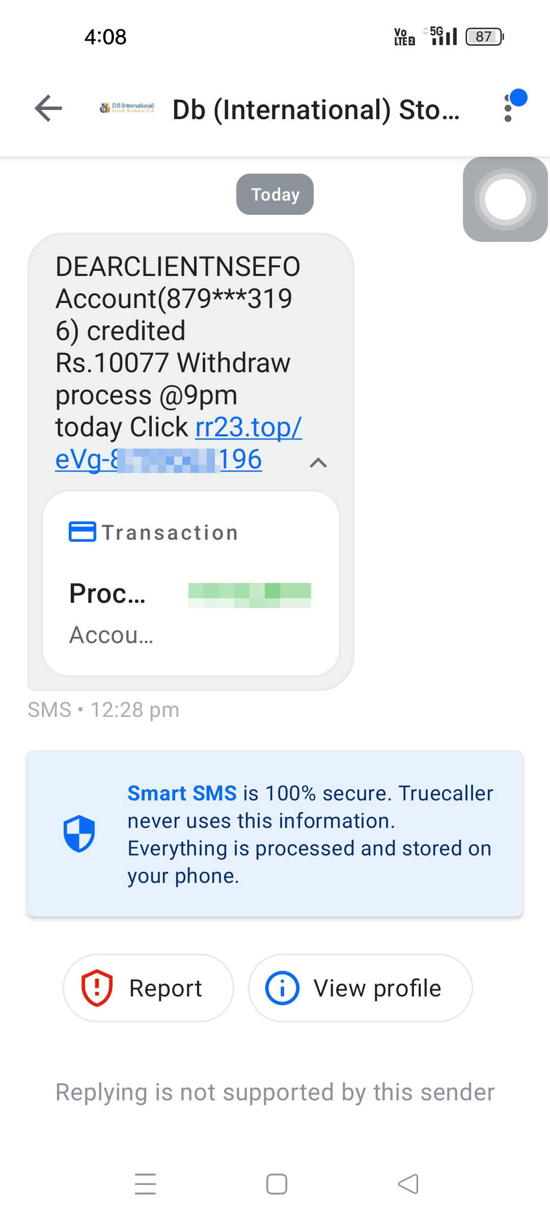 Amount Credit after Click on link - image 2