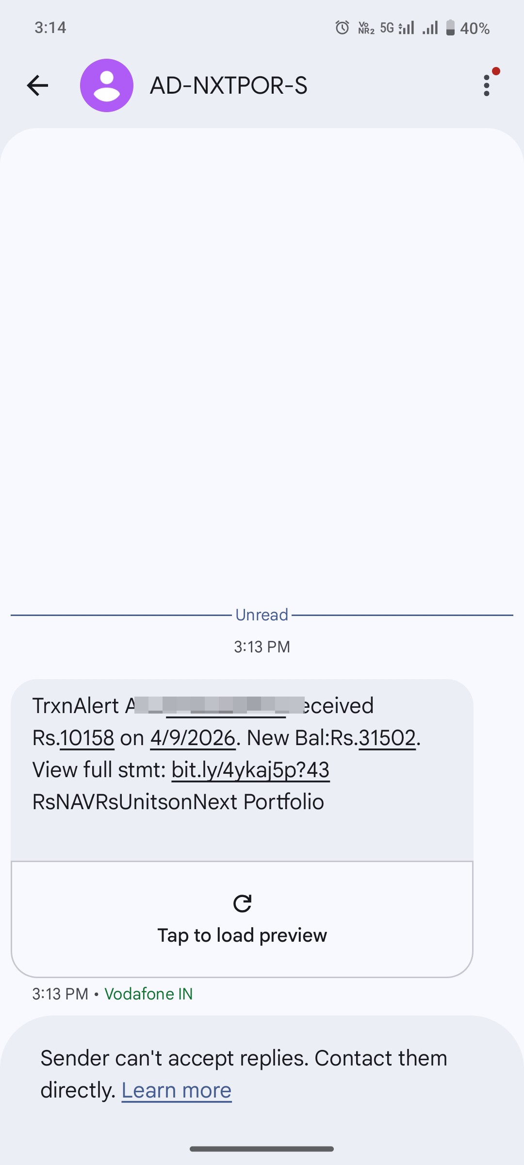 10000+ inr received in your account