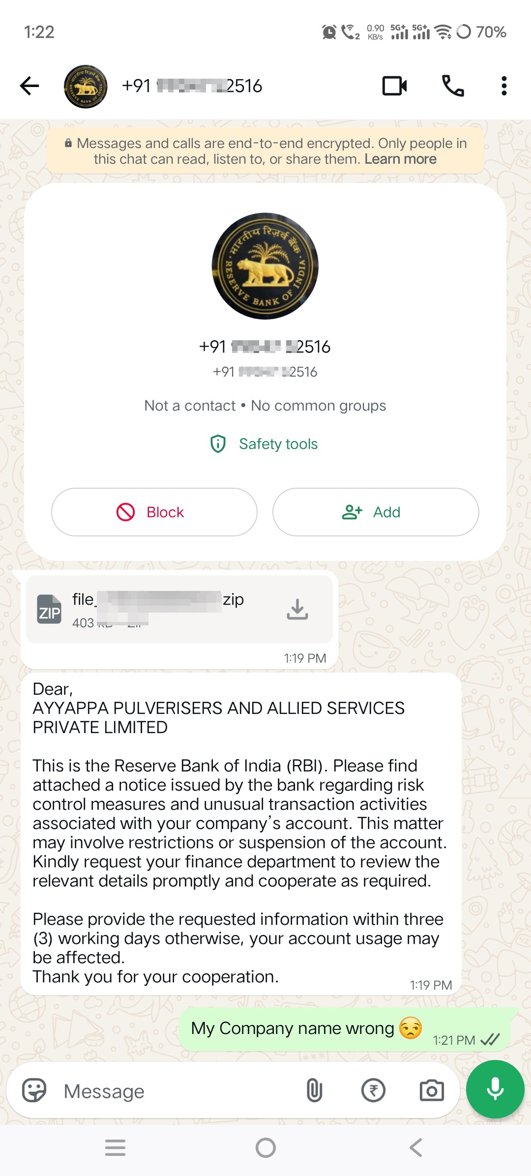 Beware of Fake RBI WhatsApp Messages 