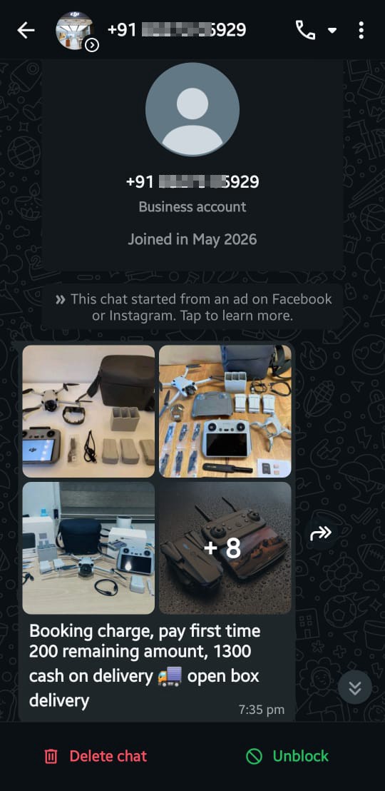 Dji Drone company frod Facebook page or instagram account 