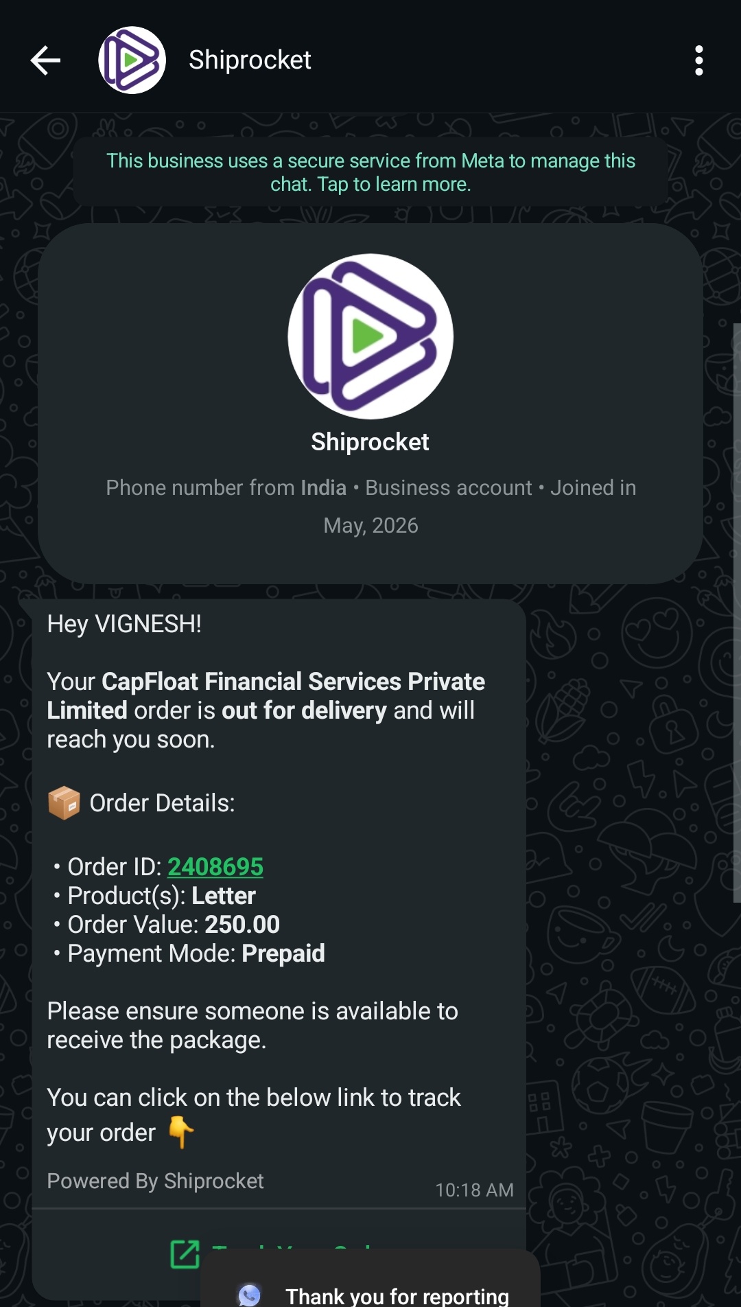 Whatsup scam