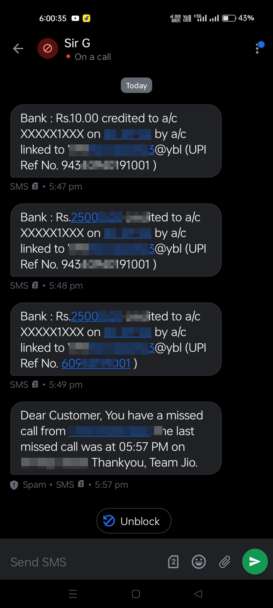 Call from fake person claiming to send money for hospital fees
