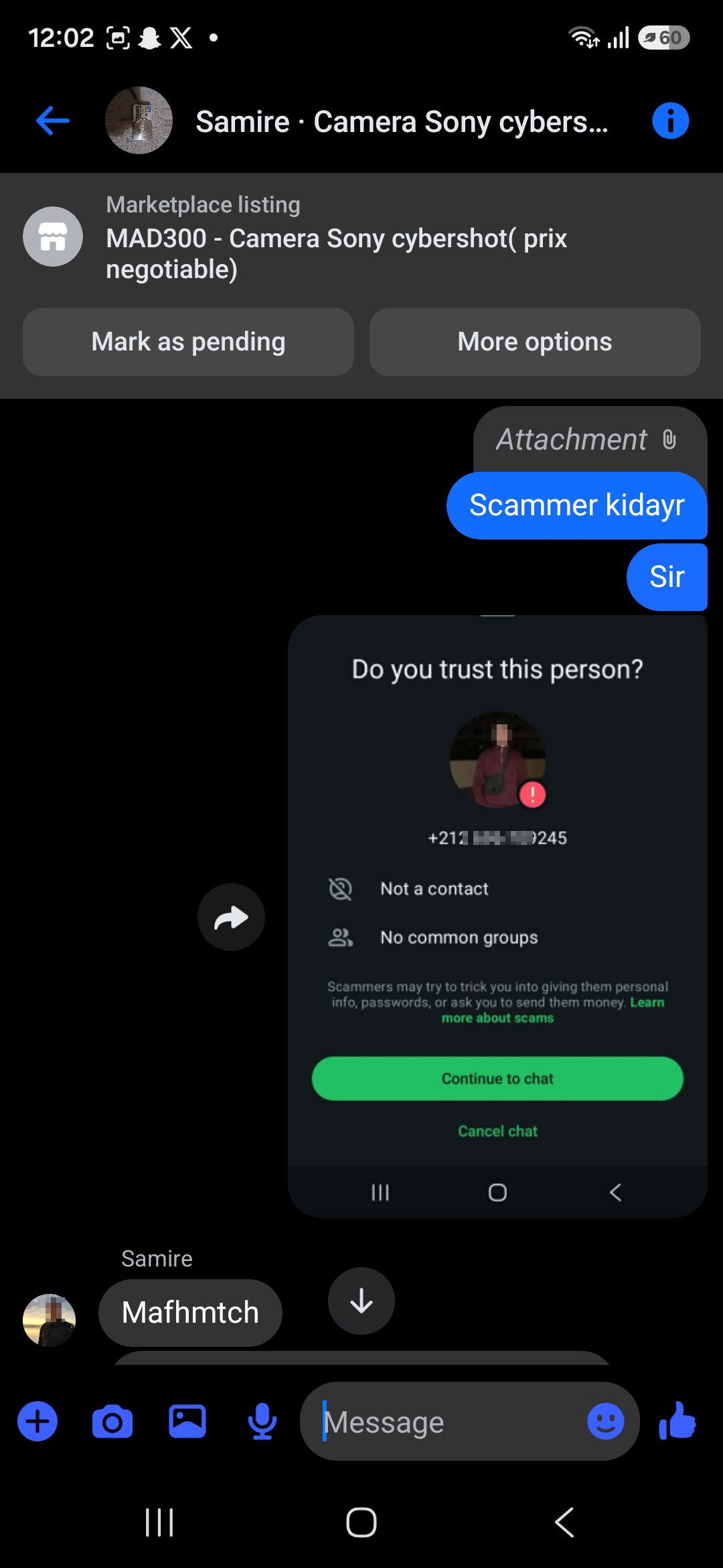 You have a scammer!!!! From Facebook Market - image 2