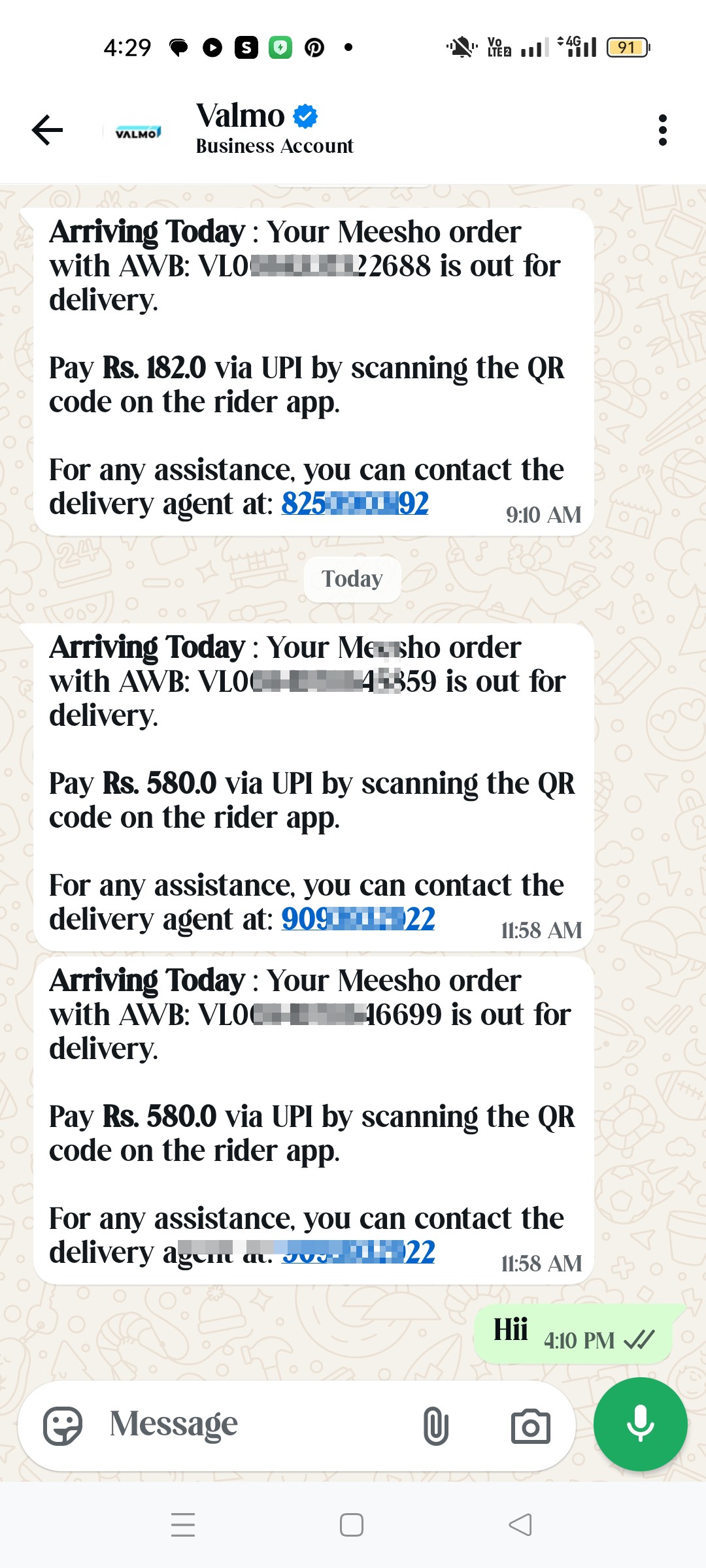 from meesho company they delivered another product and charged 1160 rupees 