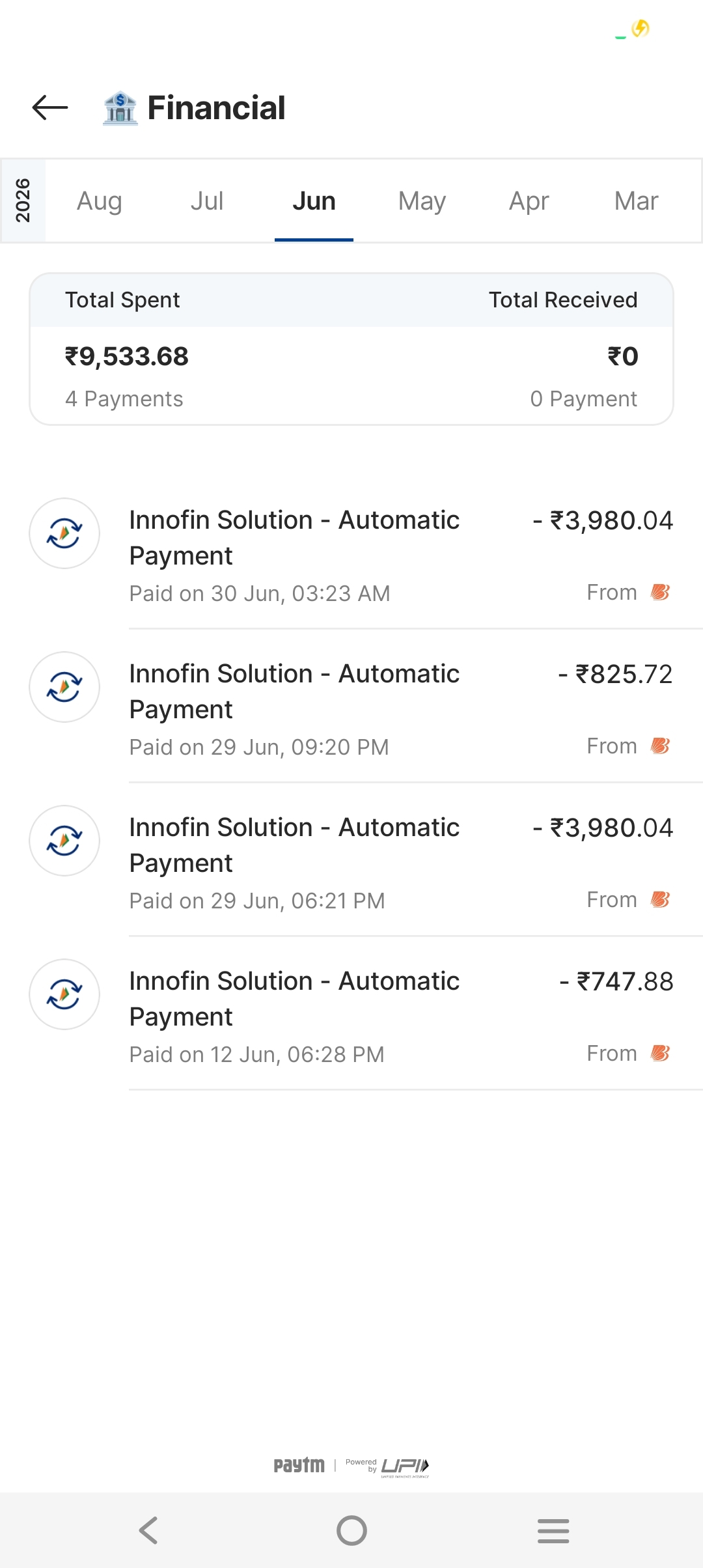 auto pay upi cut 