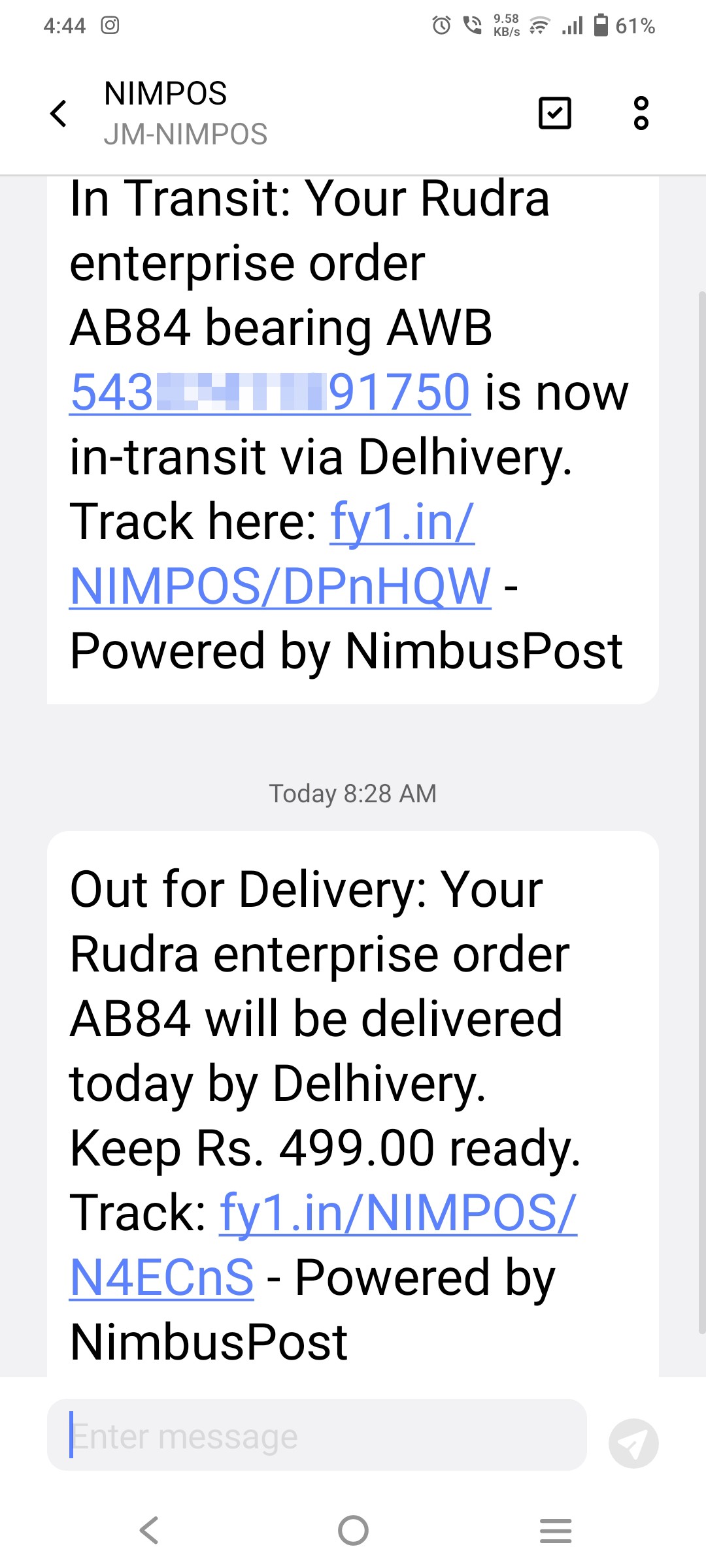 Nimbus post delivery 