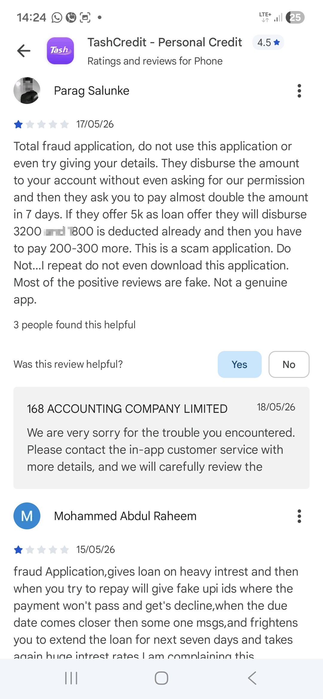 tash credit app fraud loan application at play store 
