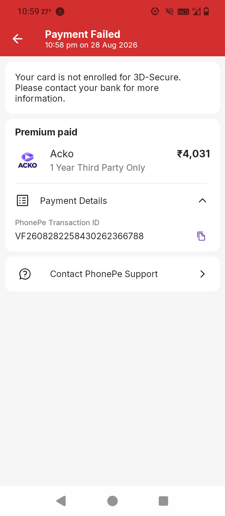 There is a scam happening with the PhonePe app involving an amount of ₹4031 related to PhonePe car insurance.