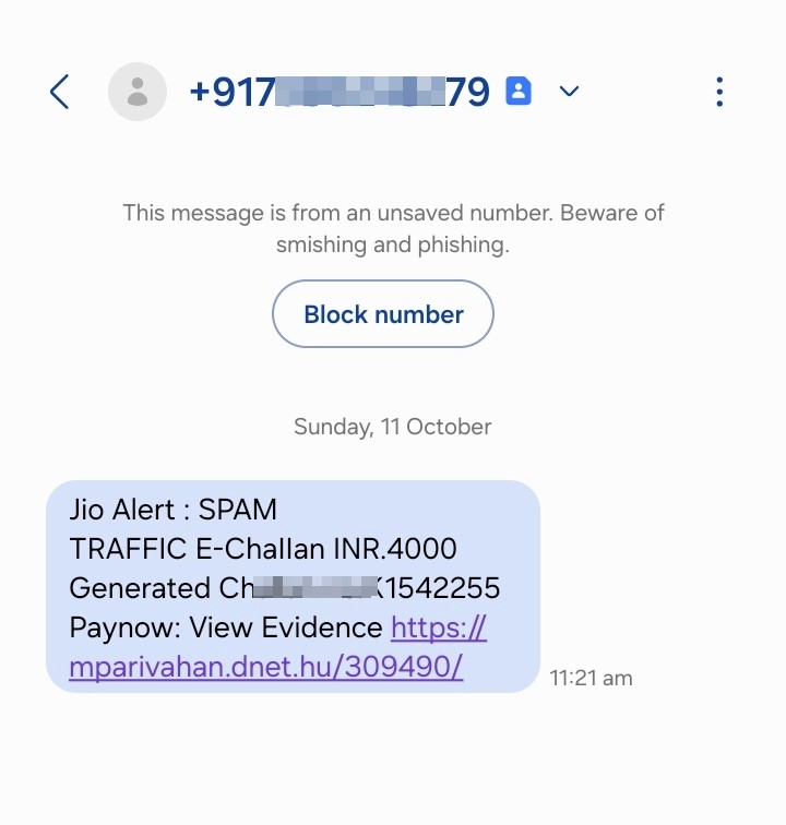 Traffic Challan Scam