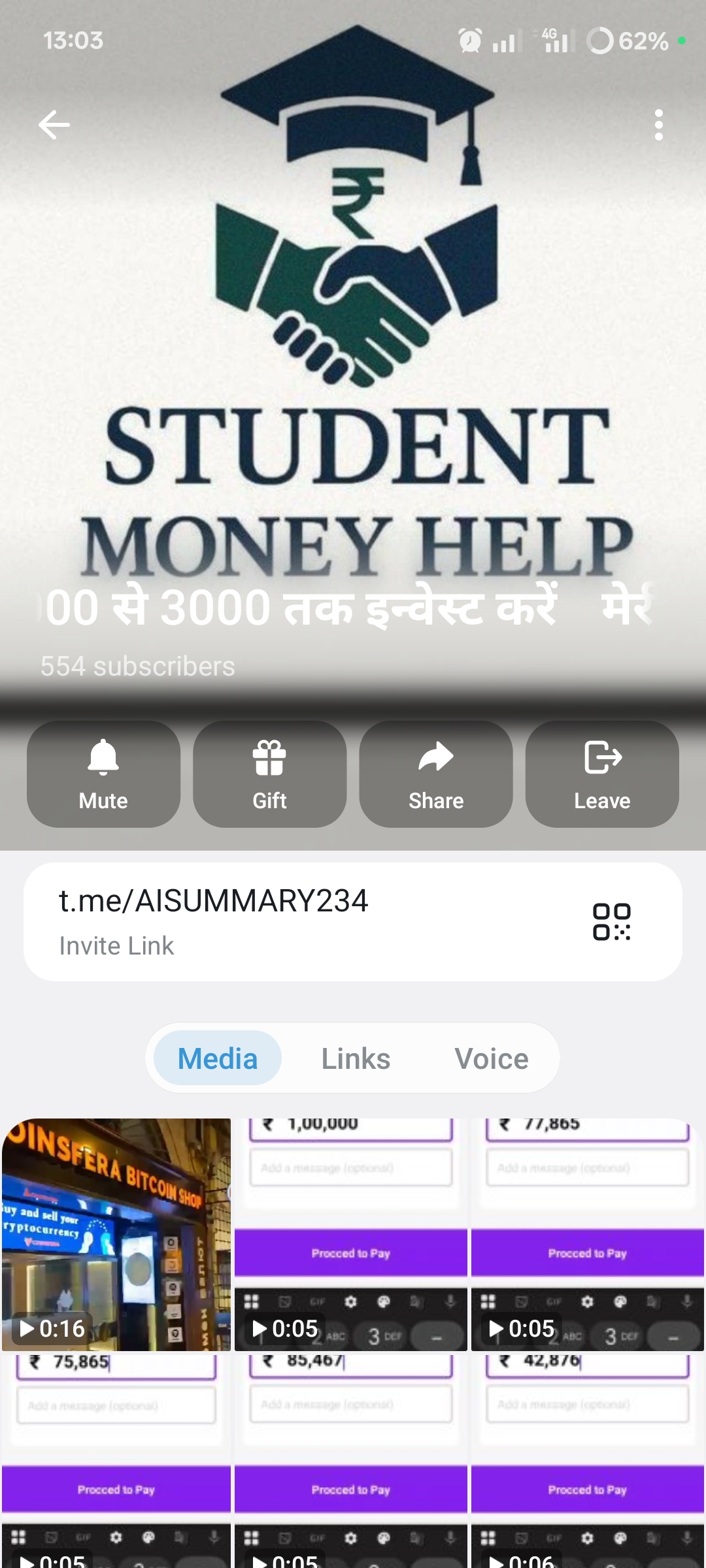 biggest scammer of telegram channel through ads running ads and scame with students 
