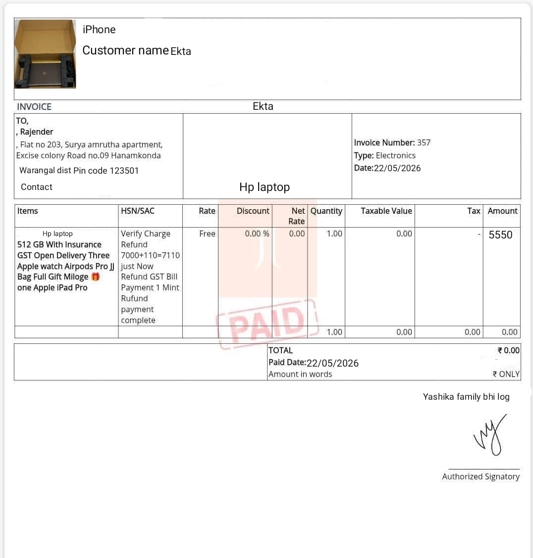 Extorting money in the name of gifts and threatening to defame 