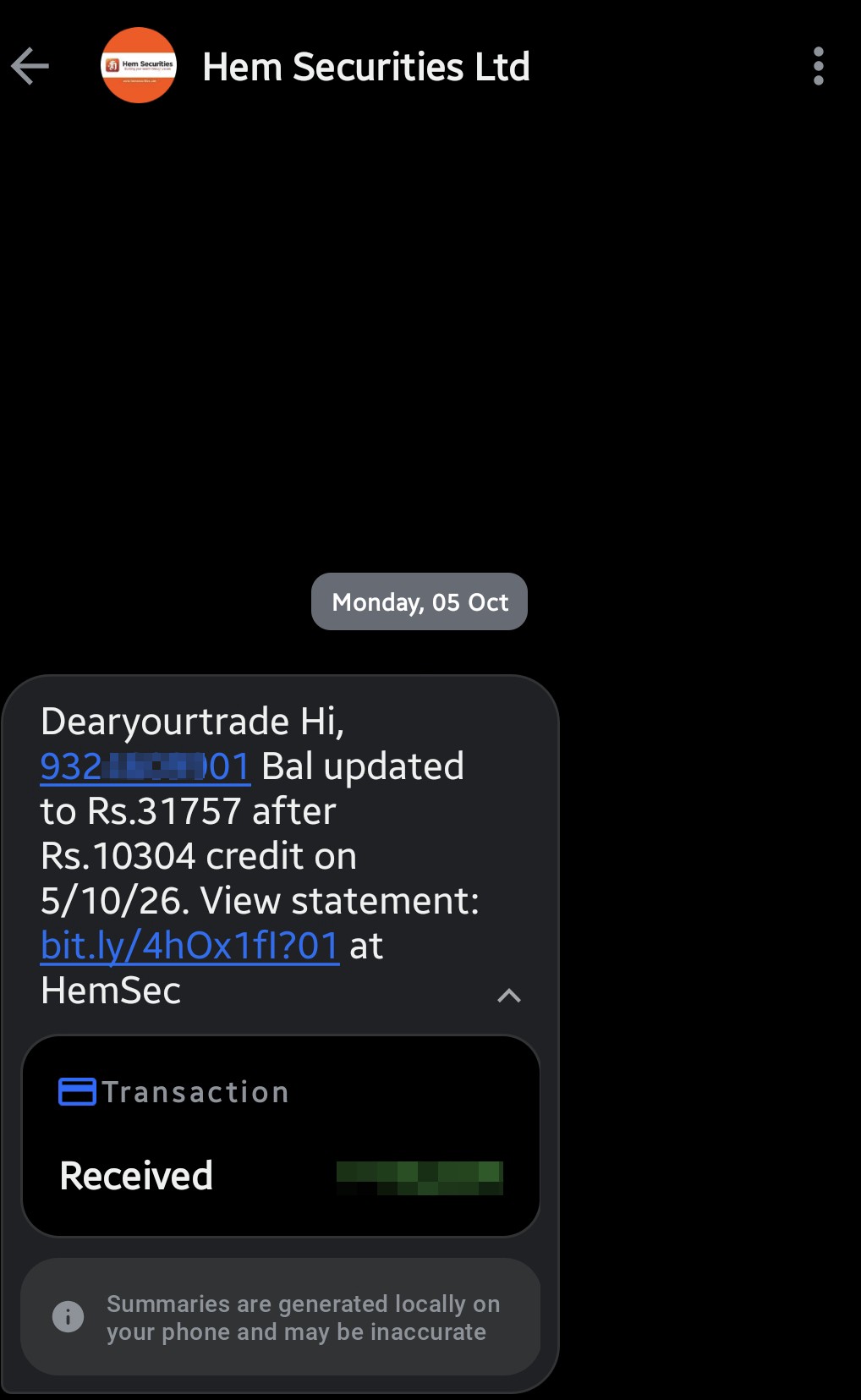 Fraud Message