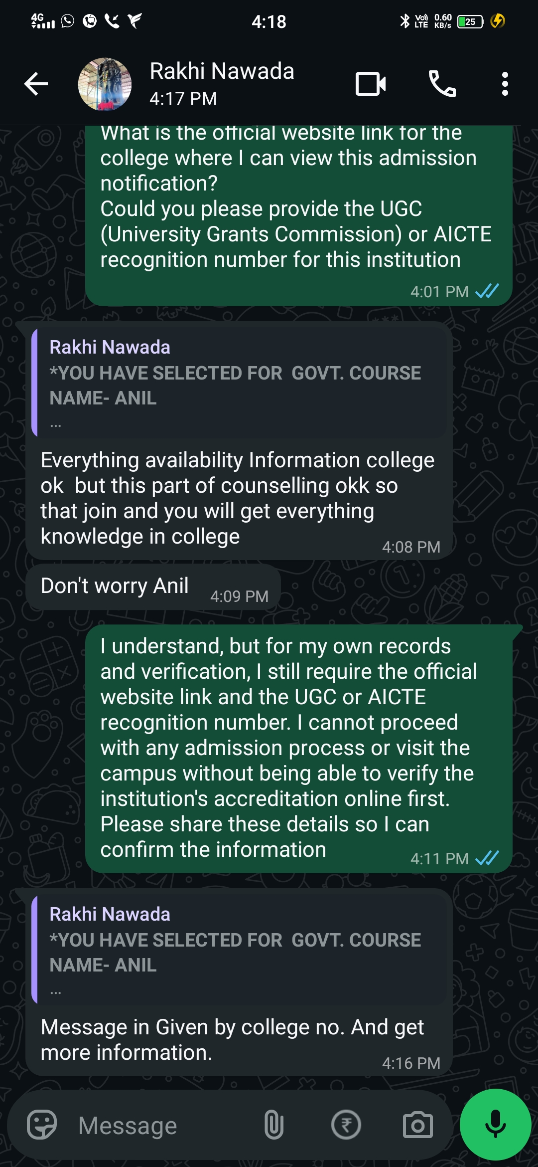 College addmission oportunity scam - image 3