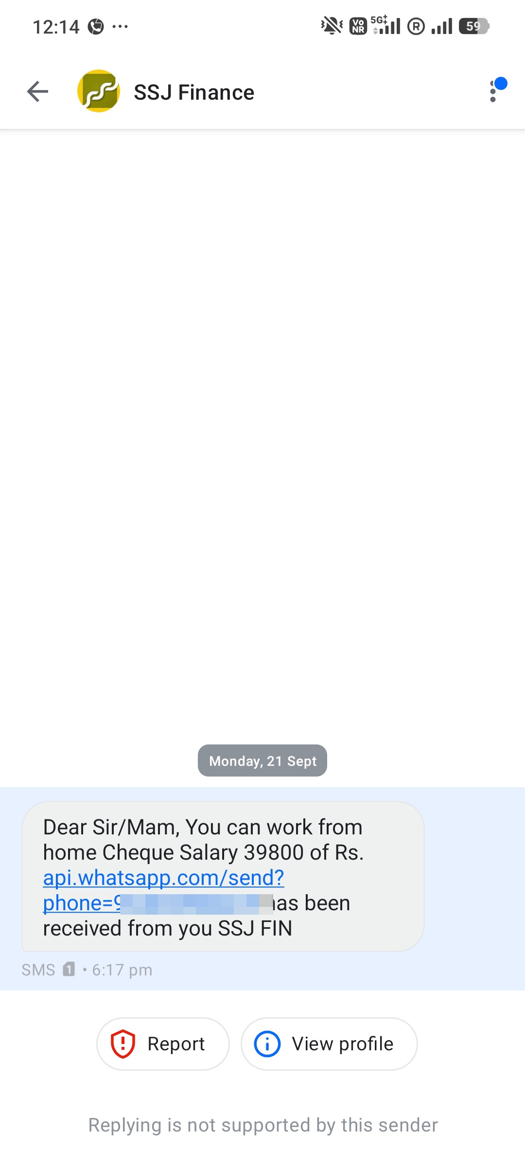 scam don't click on the link