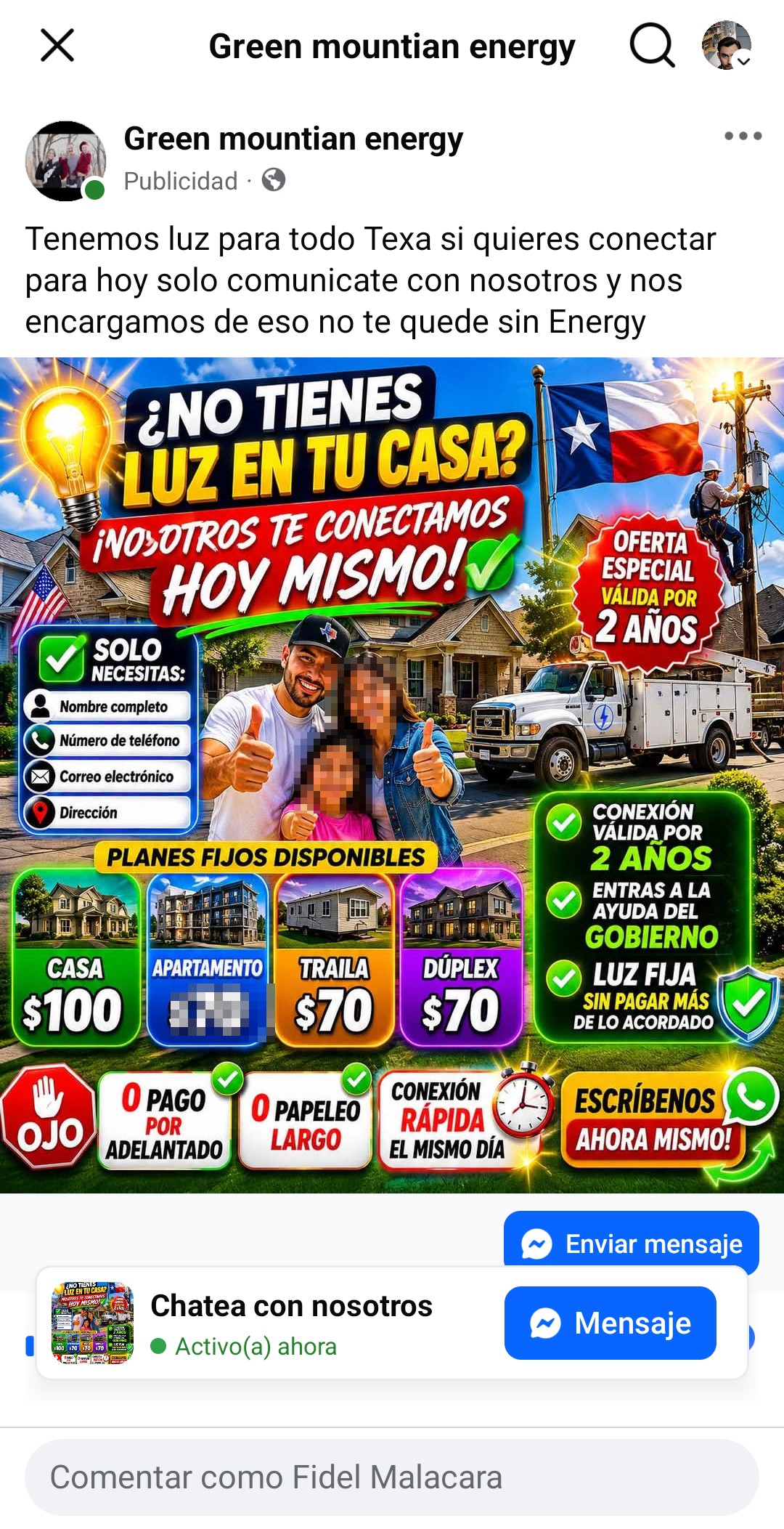 Scam Using Electric Utility Companies