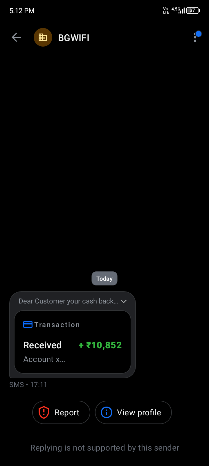 Fake cashback and spam scam