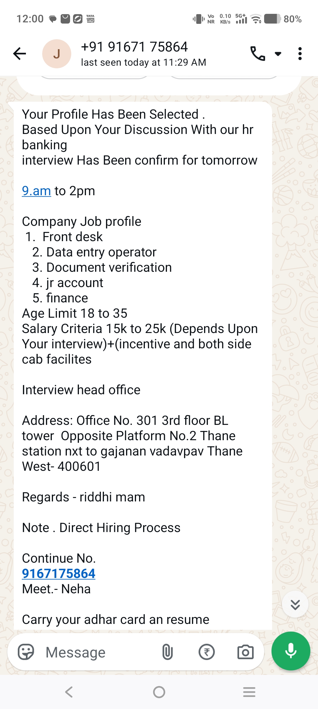job scam in Thane West  - image 3