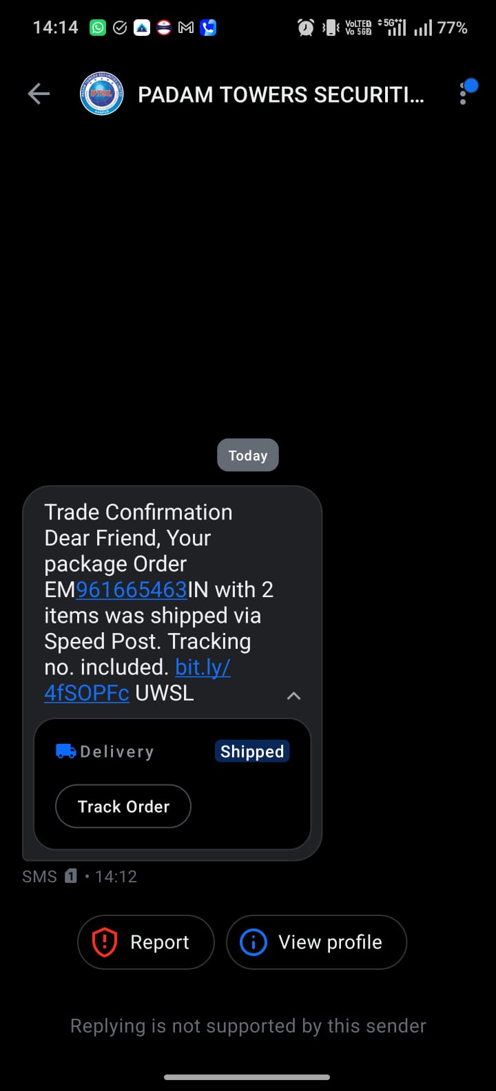 parcel from speed post 