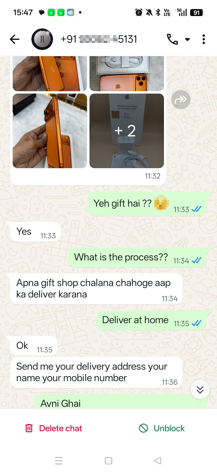 Gifts and give away frauds on WhatsApp and Instagram  - image 2