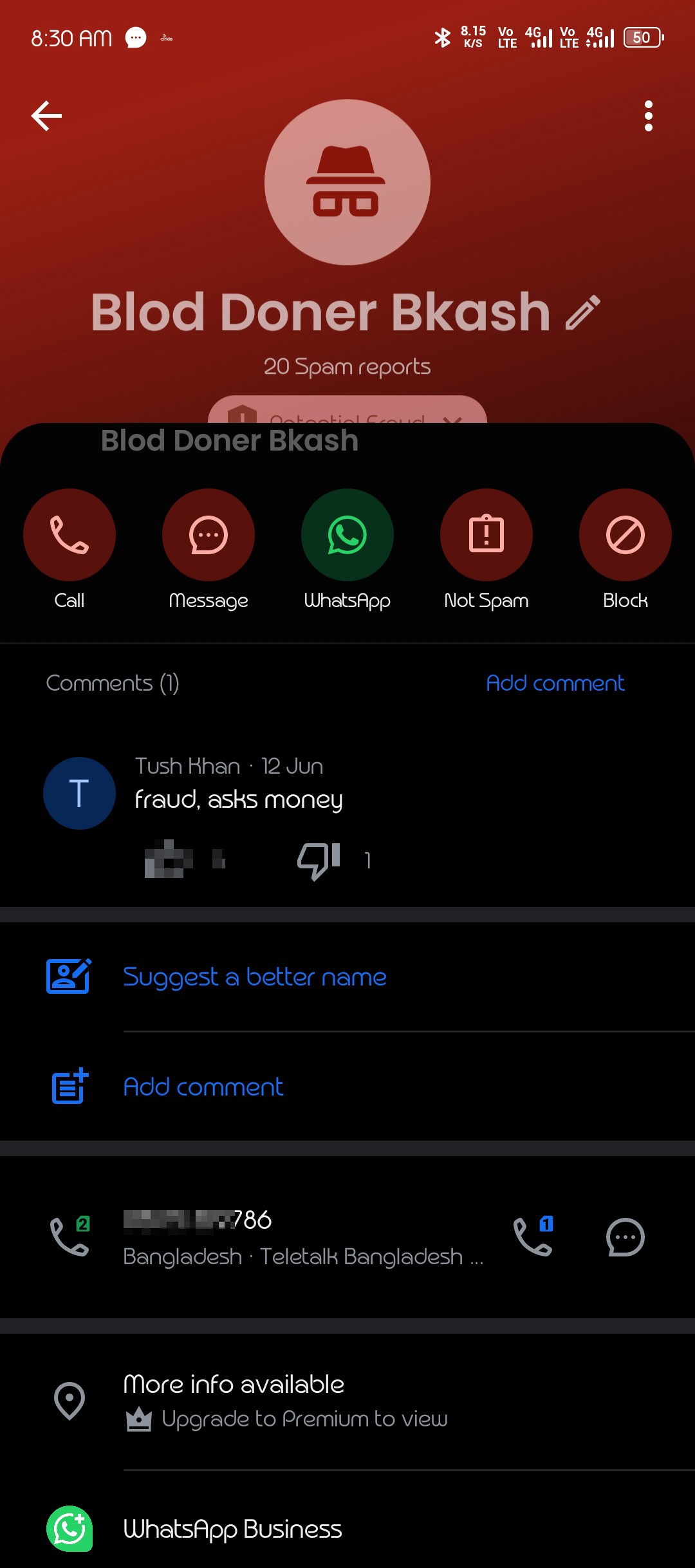 Blood scammer
