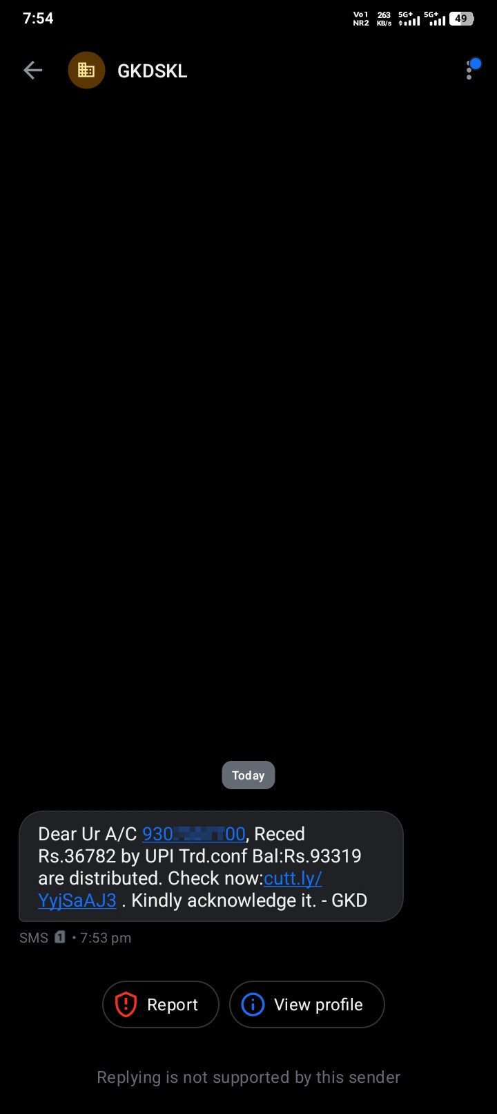 It's a fake message.