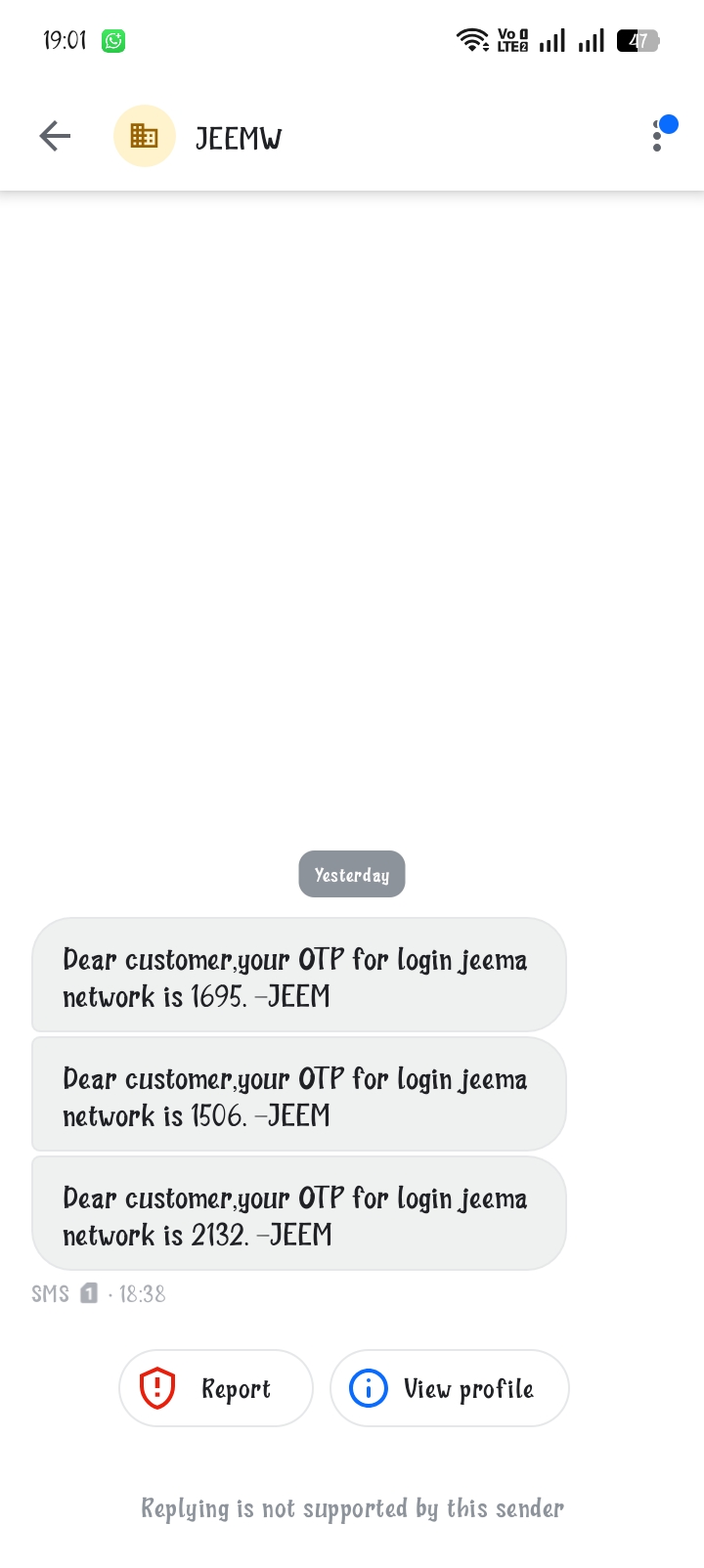 scam or froud text msg coming many time 