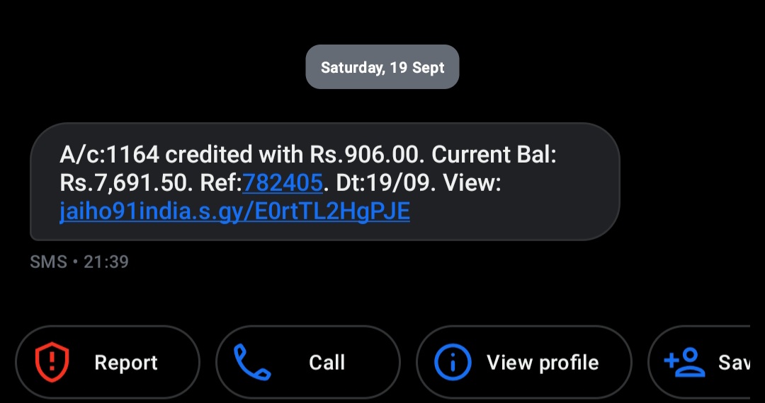 FACK MESSAGE SCAM 