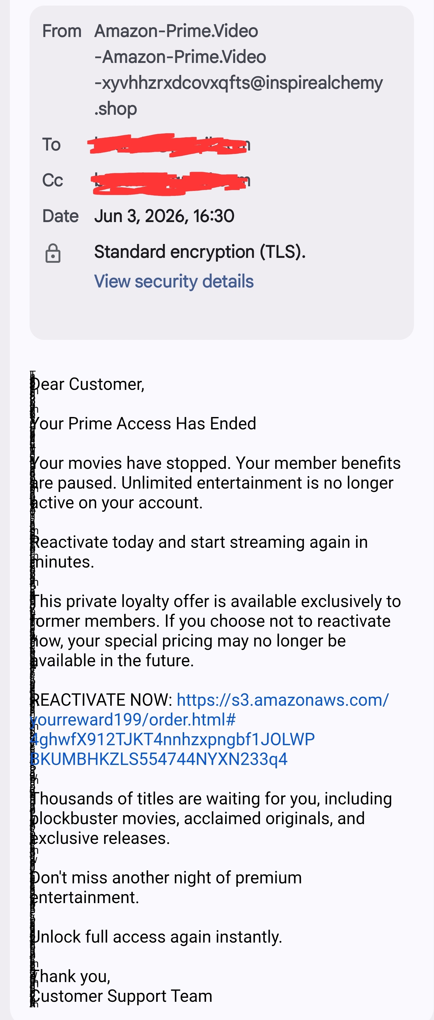 Amazon Prime Scam