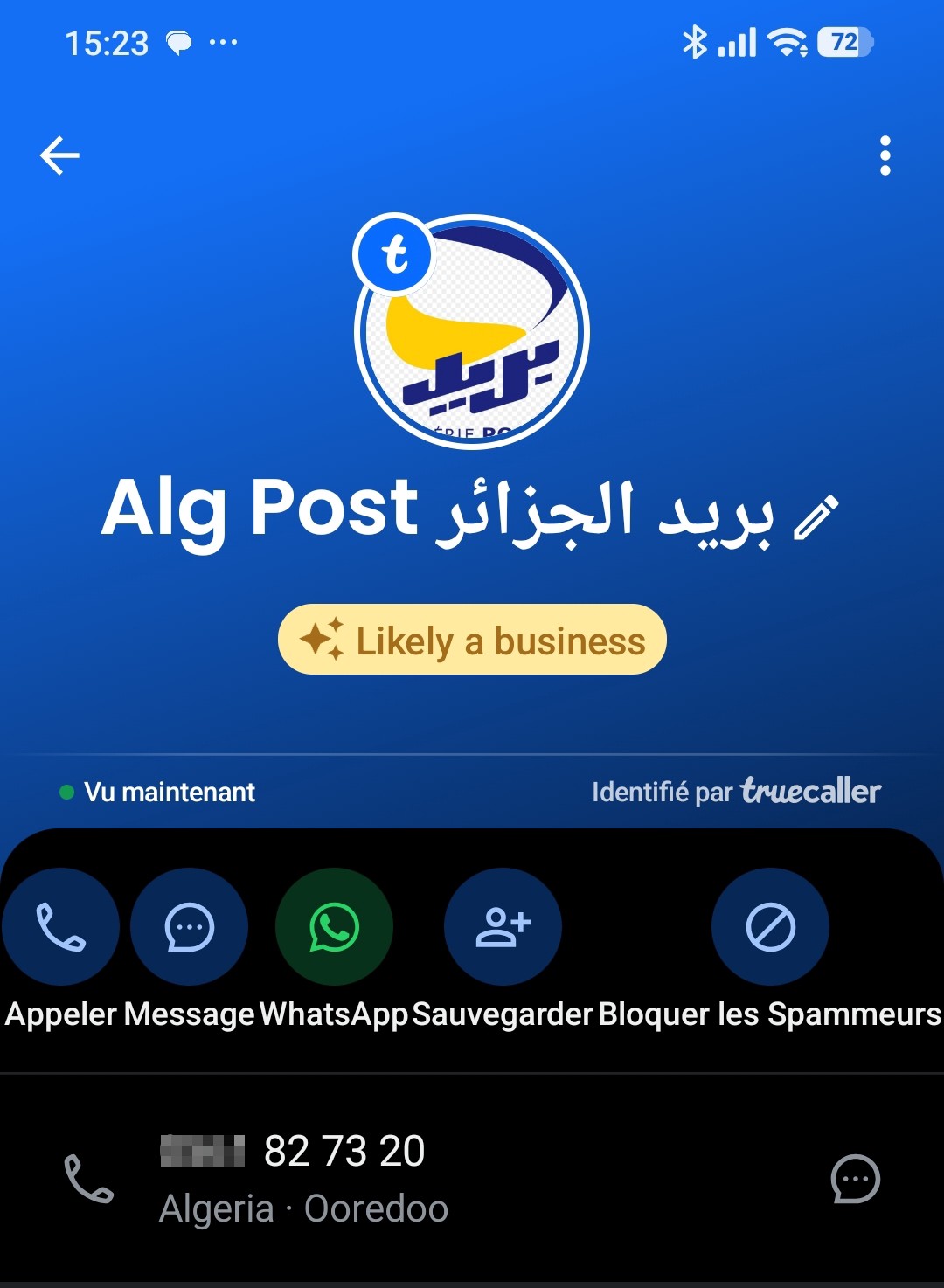 Attention, this number is impersonating Algérie Post
