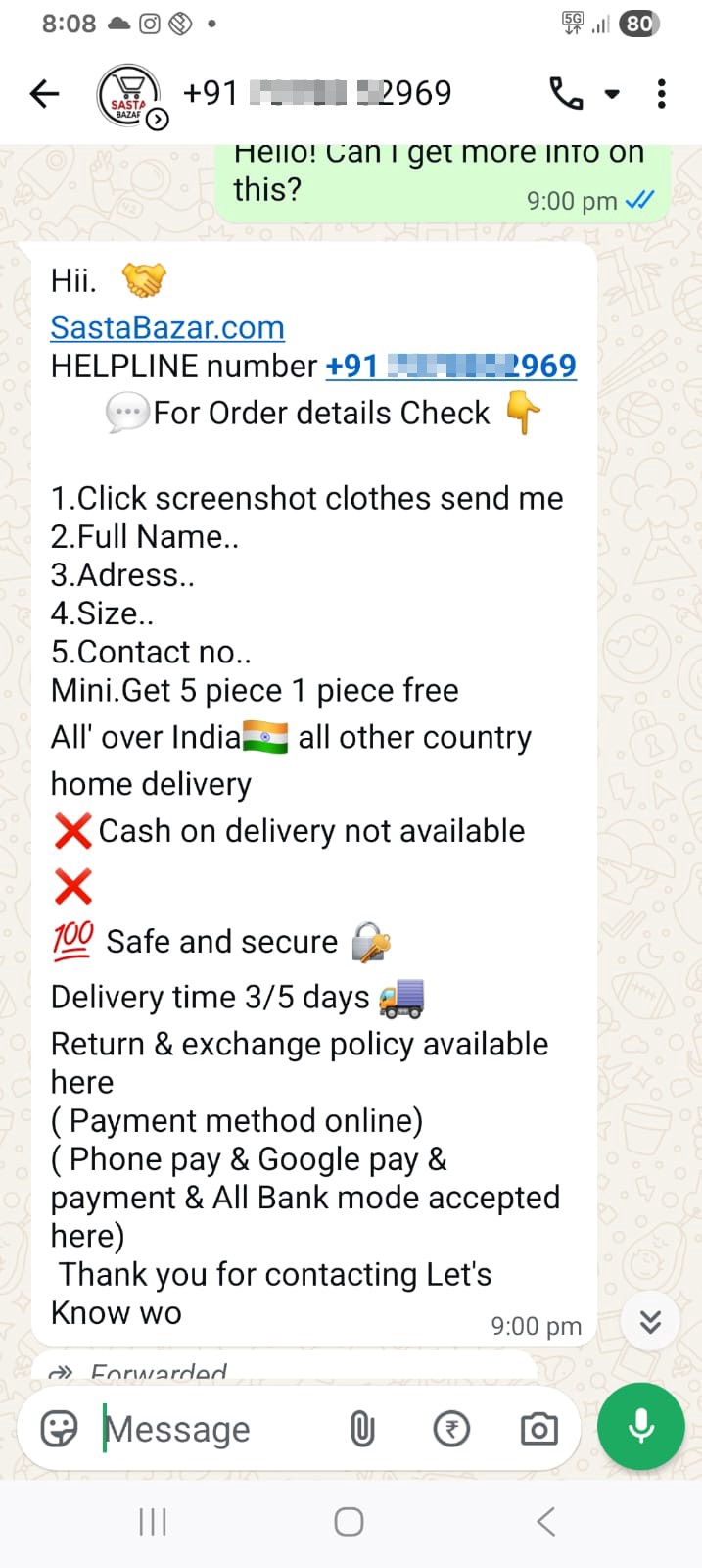 Dress Purchase Scam - image 2