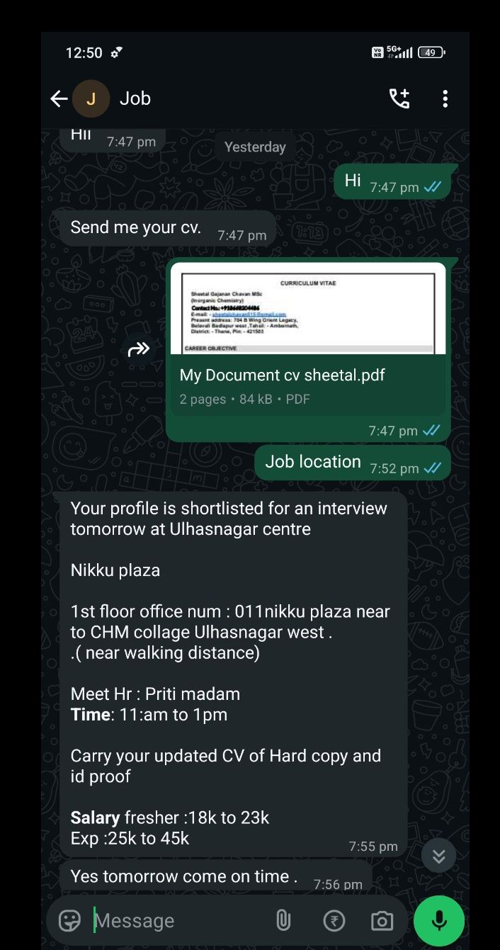  Help & Awareness

job scam