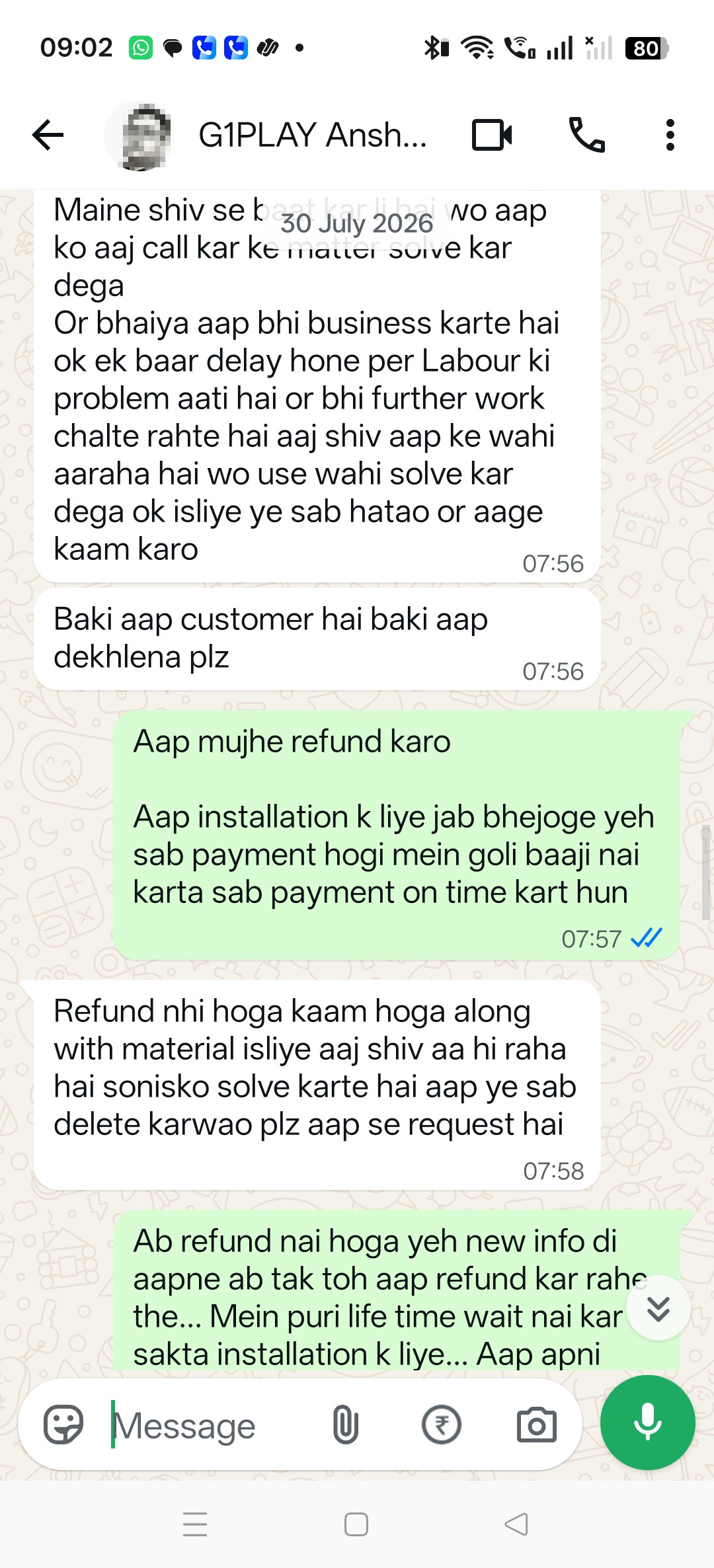 DO NOT BUY FROM G1 PLAY EQUIPMENTS – JAIPUR