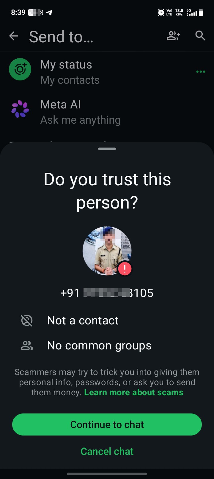spam call from police 