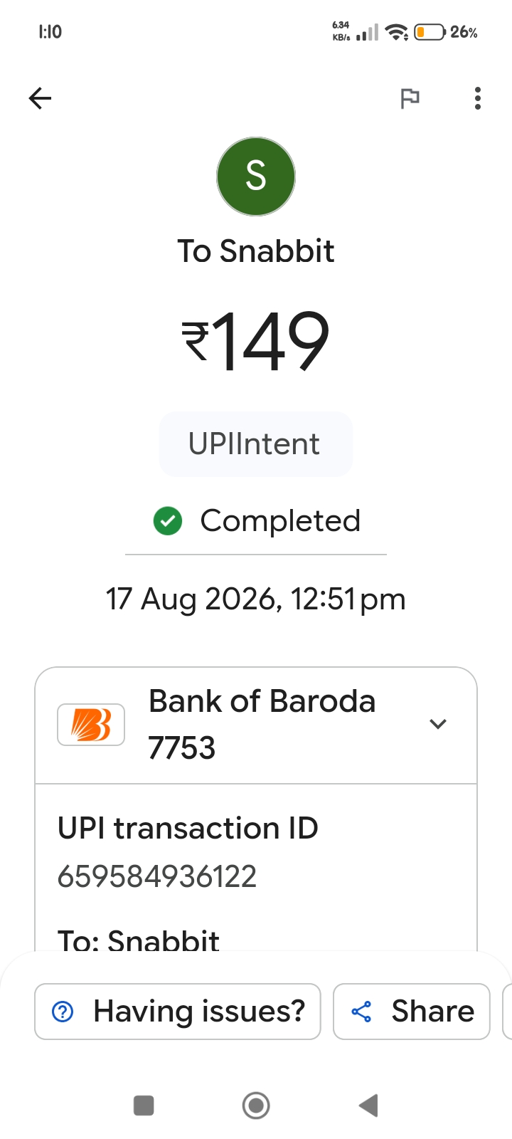 I have paid this money which has not been refunded.