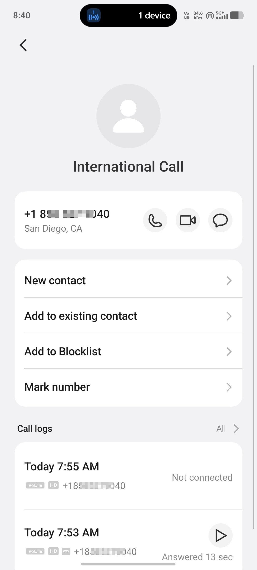 international call scam ?