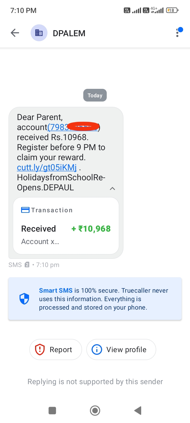 scem sms recieved 1000 