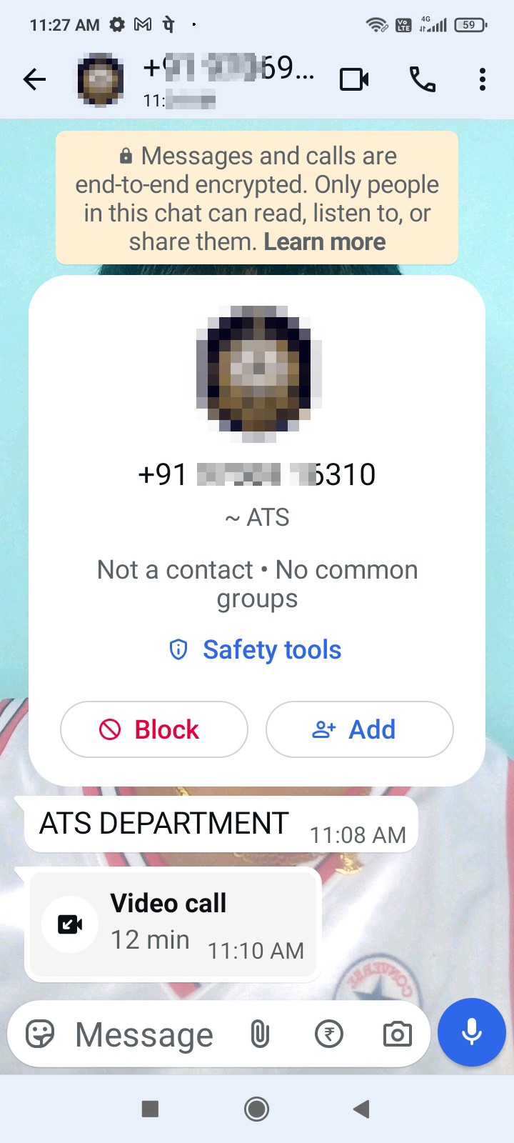 froud call from ATS department name scam 