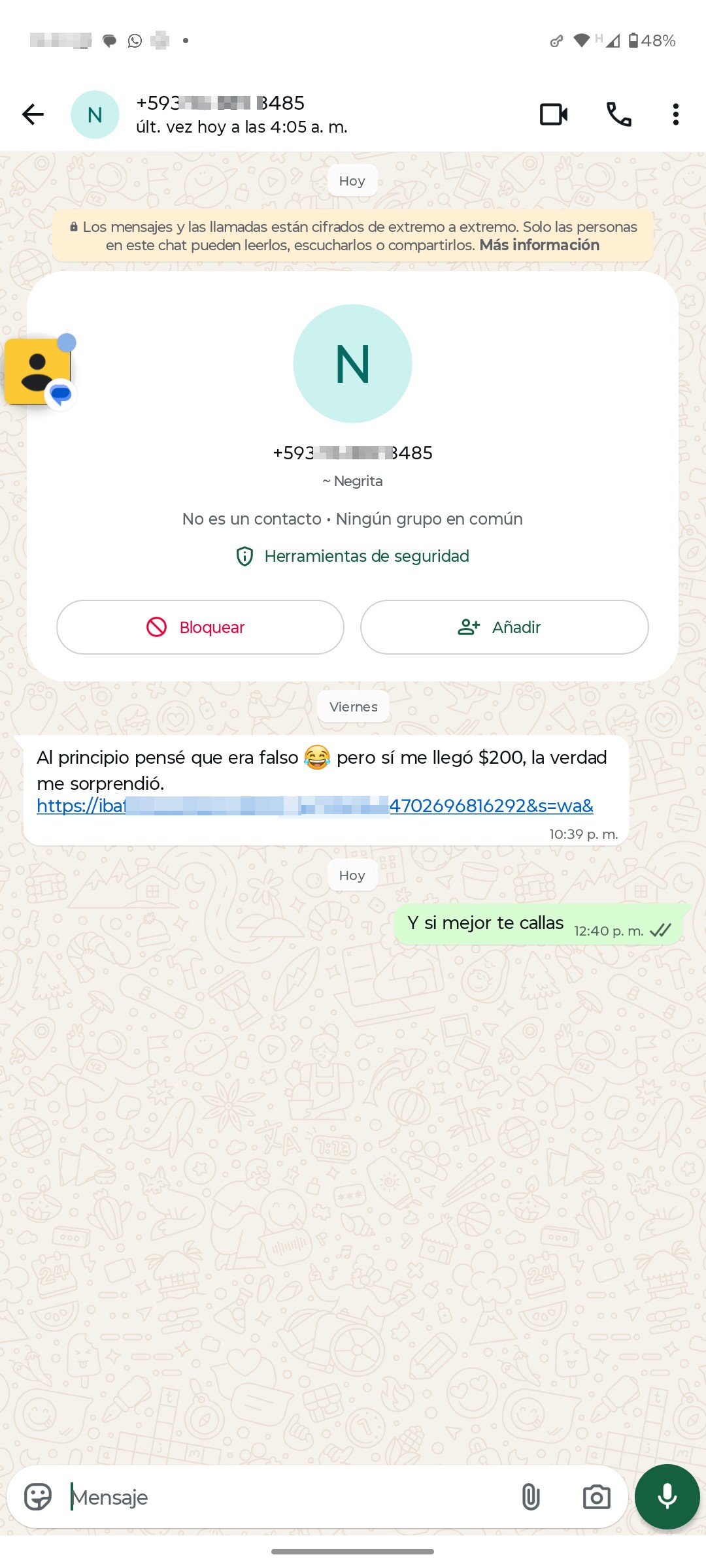 Attempted scam