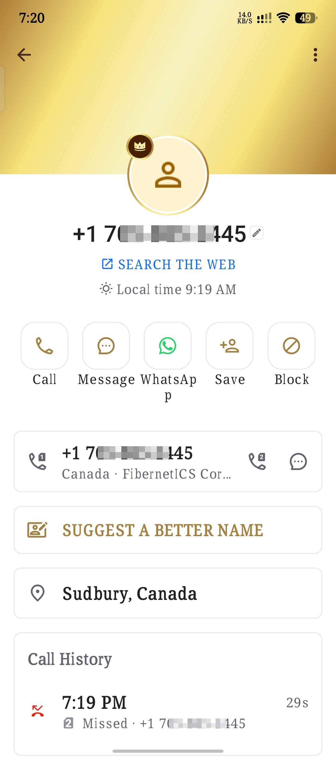 I was receiving calls from this number but I did not answer. Can anyone tell me whose number this is?