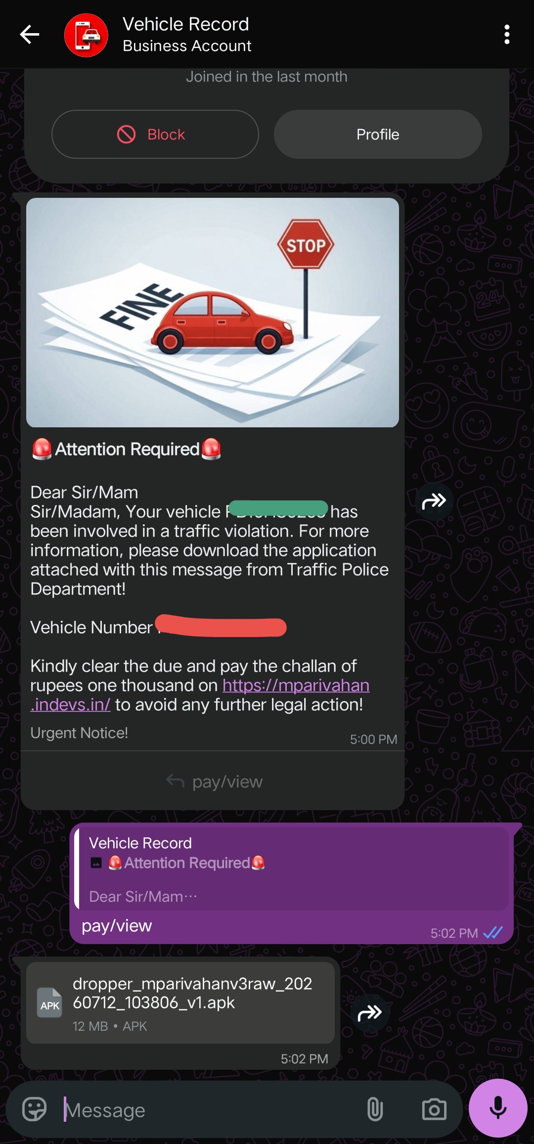 Traffic Violation Scam i guess?