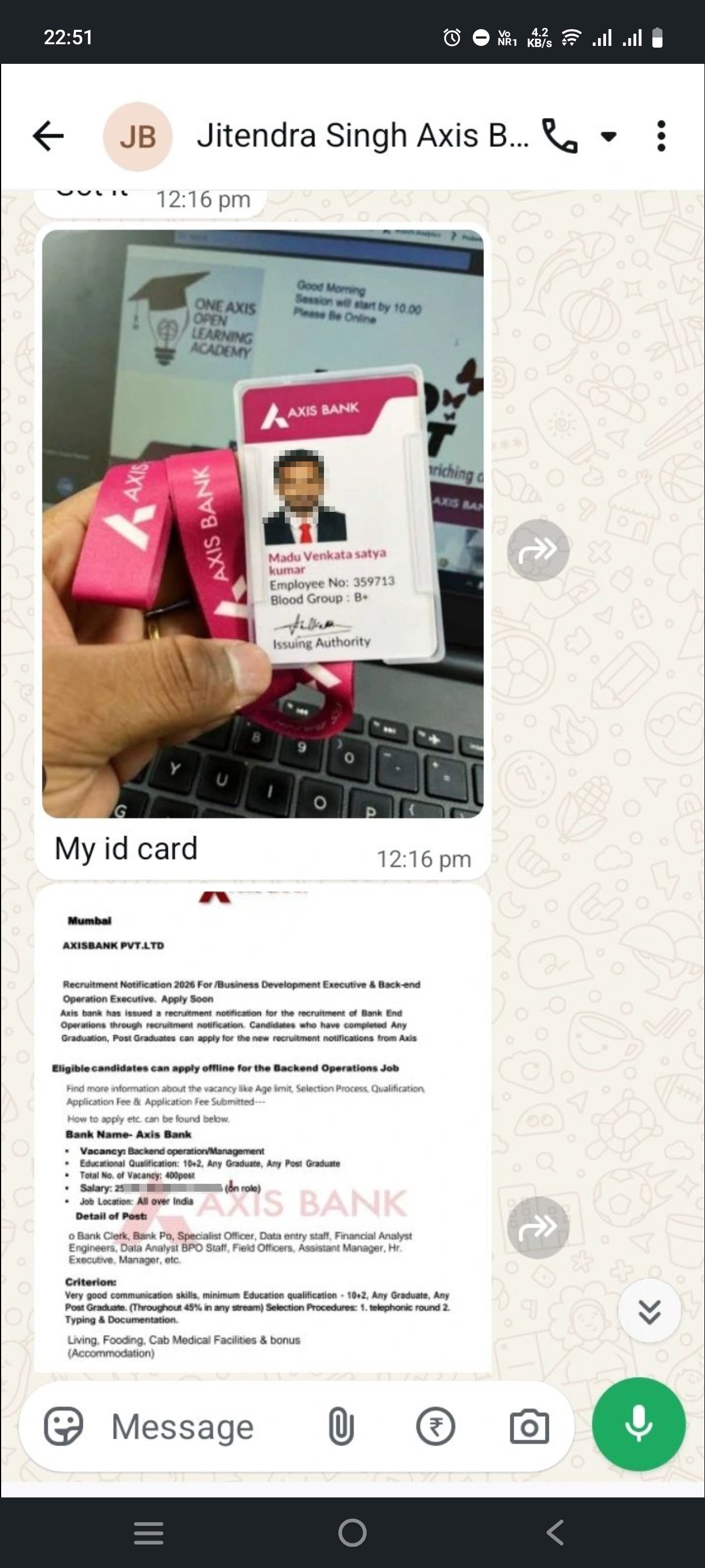 Axis Bank Job Fake And Fraud - image 2
