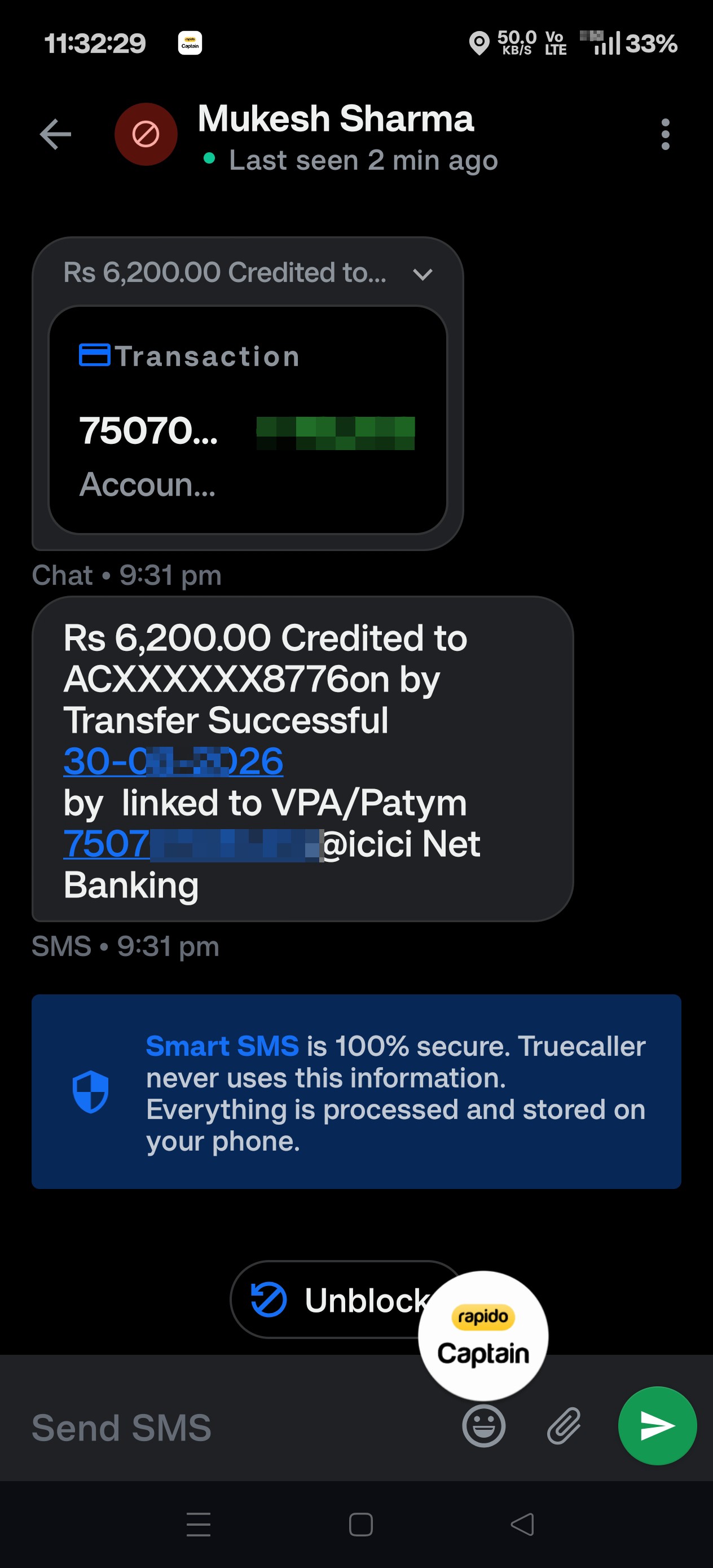 Rapido ride scam with fake payment screenshot pressure
